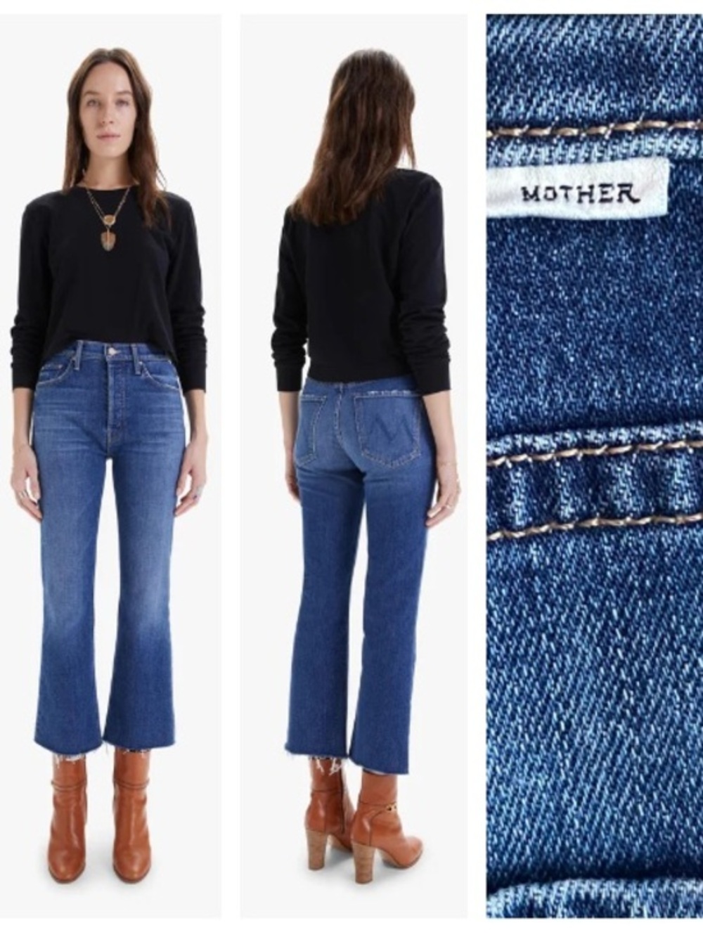 MOTHER Denim The Tripper Ankle Fray Straight Leg Jean in Nature Touch Base 27